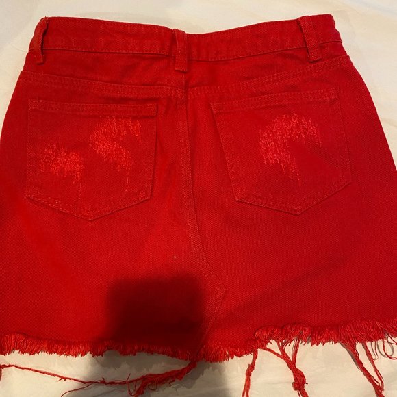 Red Signature 8 Ripped Jean Skirt - Picture 2 of 2